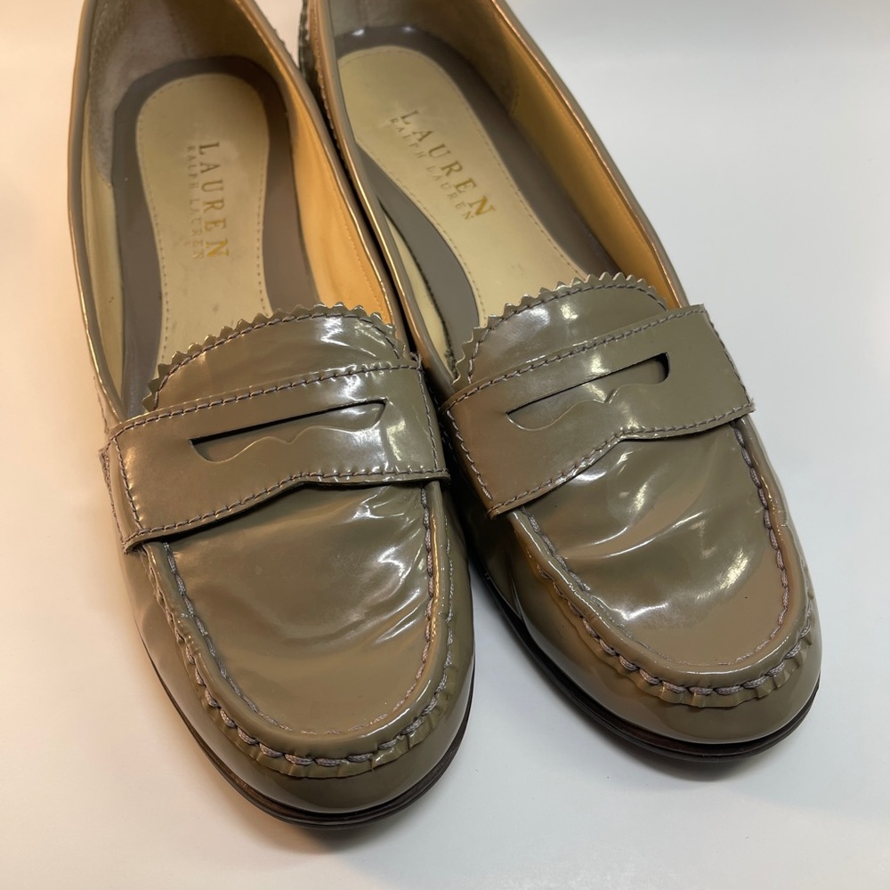 Ralph Lauren Tan Patent Leather Loafers